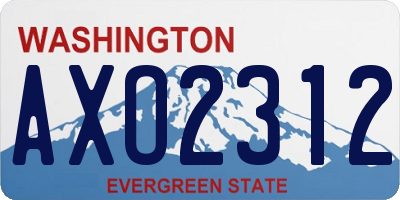 WA license plate AXO2312