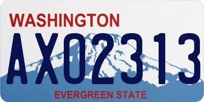 WA license plate AXO2313