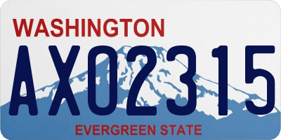WA license plate AXO2315