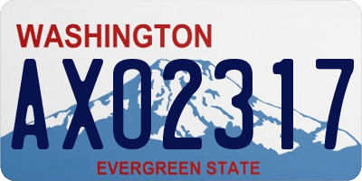 WA license plate AXO2317