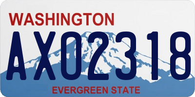WA license plate AXO2318