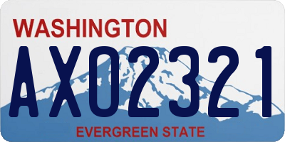 WA license plate AXO2321