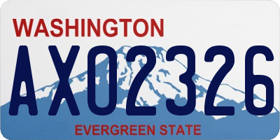 WA license plate AXO2326