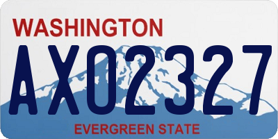 WA license plate AXO2327