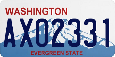 WA license plate AXO2331