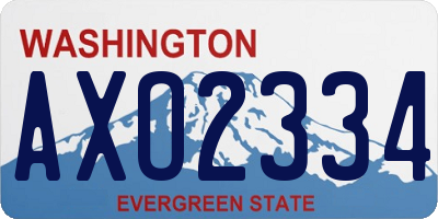 WA license plate AXO2334