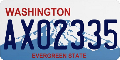 WA license plate AXO2335