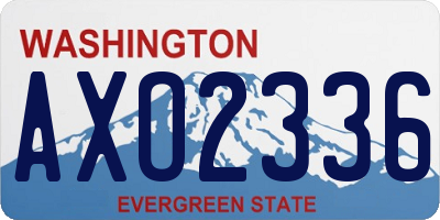WA license plate AXO2336