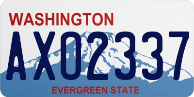 WA license plate AXO2337