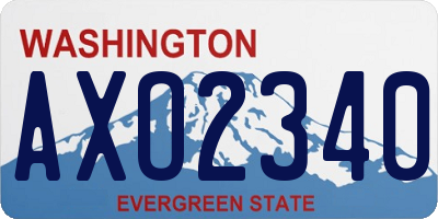 WA license plate AXO2340