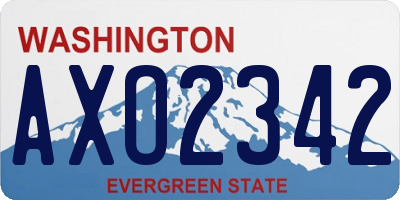 WA license plate AXO2342