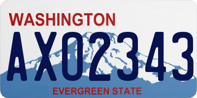 WA license plate AXO2343