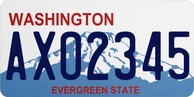 WA license plate AXO2345