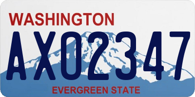 WA license plate AXO2347