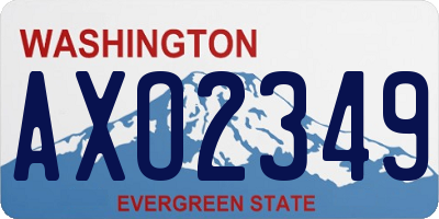 WA license plate AXO2349