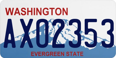 WA license plate AXO2353