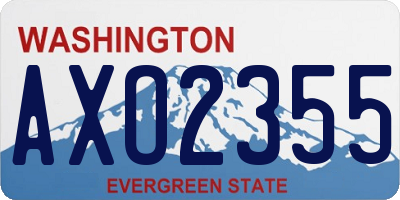 WA license plate AXO2355