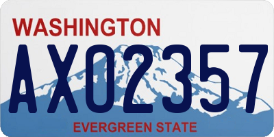 WA license plate AXO2357