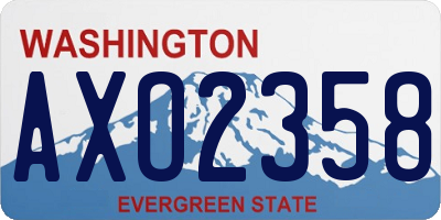 WA license plate AXO2358