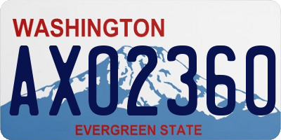 WA license plate AXO2360