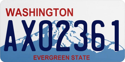 WA license plate AXO2361