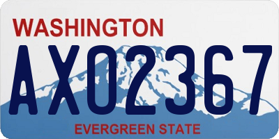 WA license plate AXO2367