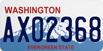WA license plate AXO2368