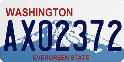 WA license plate AXO2372