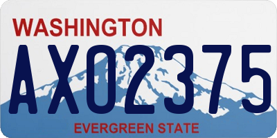 WA license plate AXO2375