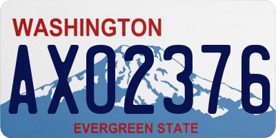 WA license plate AXO2376