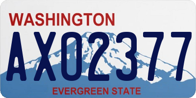 WA license plate AXO2377