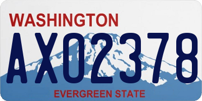 WA license plate AXO2378