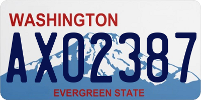 WA license plate AXO2387