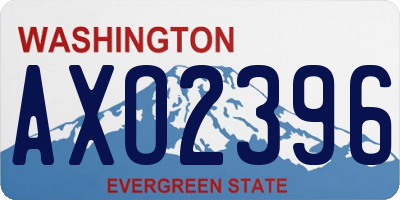 WA license plate AXO2396
