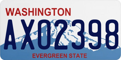 WA license plate AXO2398
