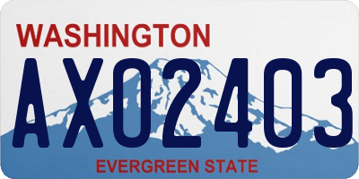 WA license plate AXO2403