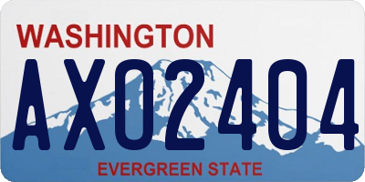 WA license plate AXO2404