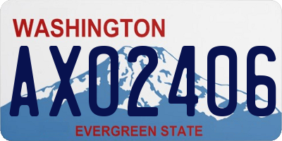 WA license plate AXO2406