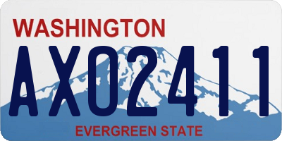 WA license plate AXO2411