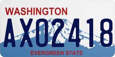 WA license plate AXO2418
