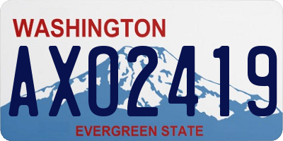 WA license plate AXO2419