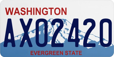WA license plate AXO2420