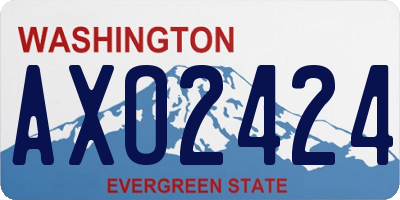 WA license plate AXO2424