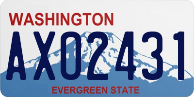 WA license plate AXO2431