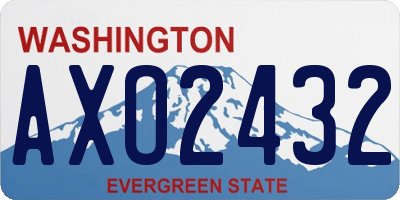 WA license plate AXO2432