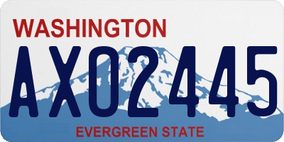 WA license plate AXO2445