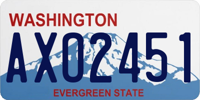 WA license plate AXO2451