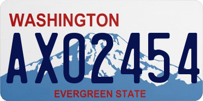 WA license plate AXO2454