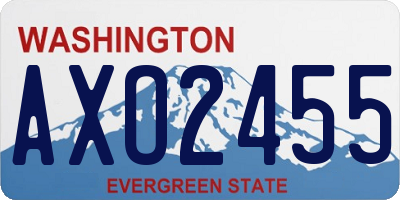 WA license plate AXO2455