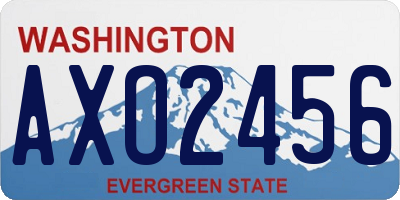 WA license plate AXO2456